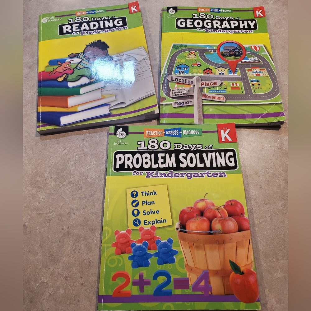 3- 180 days of Kindergarten workbooks